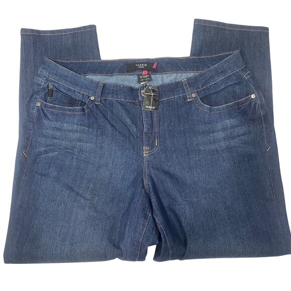 NWT Torrid Womens Curvy Skinny Denim Jeans 20S Blue Stretch Cotton Blend Mid-Ris - Picture 1 of 15
